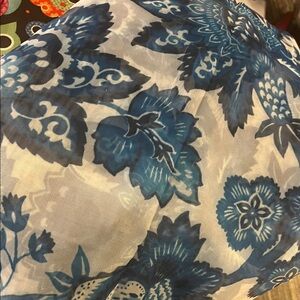 2 sheer panel  Blue Floral Curtain sheer
